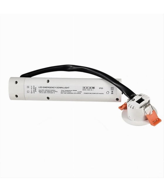 FARETTO EMERGENZA INCASSO 3W ANTI BLACKOUT LUCE FREDDA 6500K NA05-SL-1