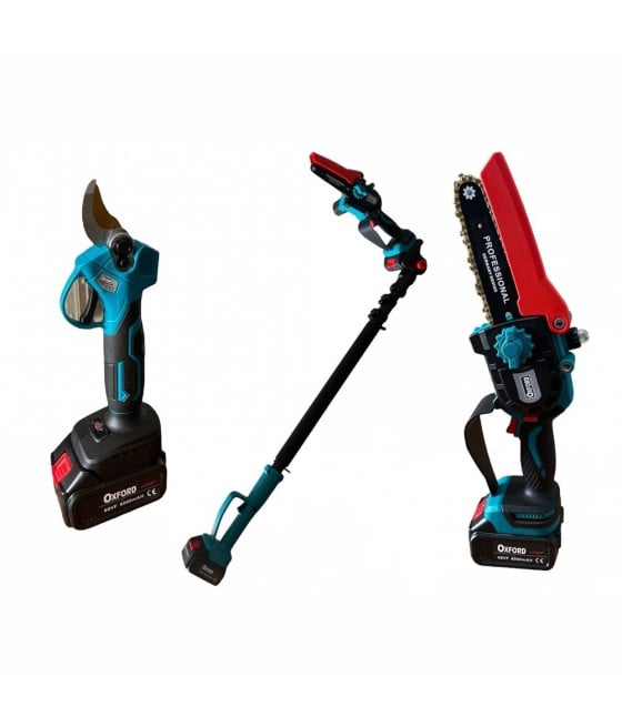 KIT POTATURA FORBICE CESOIA+MOTOSEGA 6" BATTERIA 68V+ASTA TELESCOPICA
