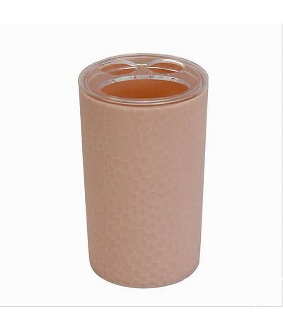 PORTA SPAZZOLINI BICCHIERE ACCESSORIO BAGNO ROSA 3 FORI 79782