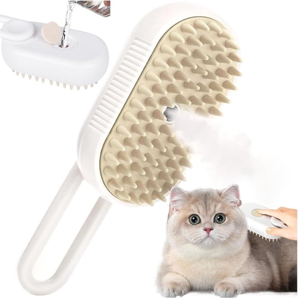 SPAZZOLA A VAPORE PER GATTI CANI ELIMINA PELO MORTO SOTTOPELO CAVO USB