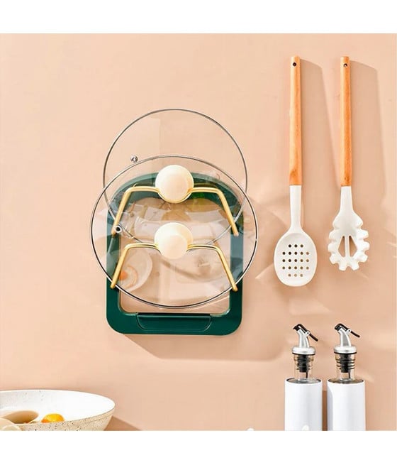 SUPPORTO PER COPERCHIO PENTOLA MESTOLI A PARETE CUCINA SALVASPAZIO