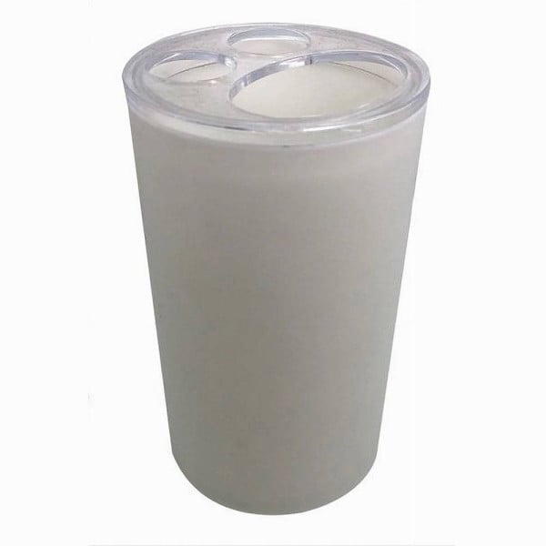 PORTASPAZZOLINI BICCHIERE DENTIFRICIO ARREDO BAGNO BIANCO 3 FORI 79186