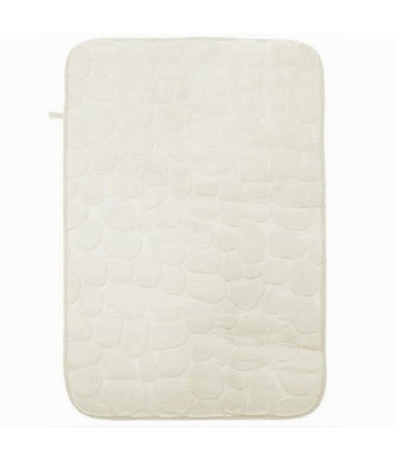 TAPPETO IN TESSUTO EFFETTO SASSI PER ARREDO BAGNO 45X70CM 79927 BIANCO