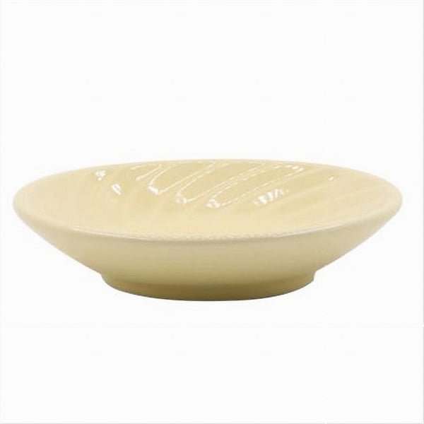 PIATTINO PORTASAPONE SAPONETTA RIGATA SPIRALE GIALLO TONDO BAGNO 79962