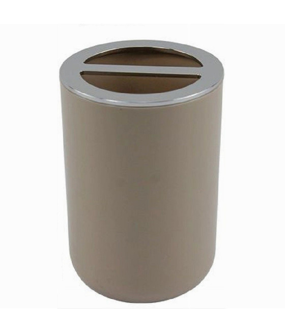 PORTASPAZZOLINI BICCHIERE ACCESSORI BAGNO 2 FORI TORTORA SILVER 69466