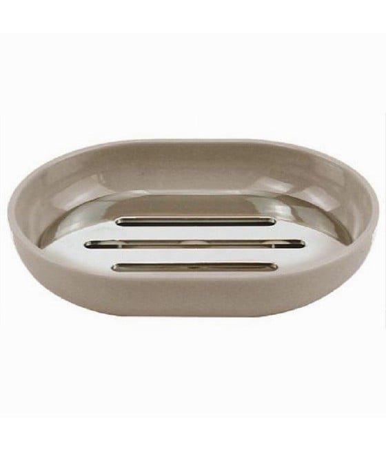 PIATTINO PORTA SAPONE SAPONETTA TORTORA SILVER BAGNO 12.5X9.5 CM 69468