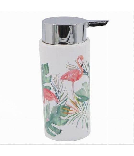 DISPENSER PORTA SAPONE LIQUIDO IN PLASTICA 15,6 CM FENICOTTERI 69963