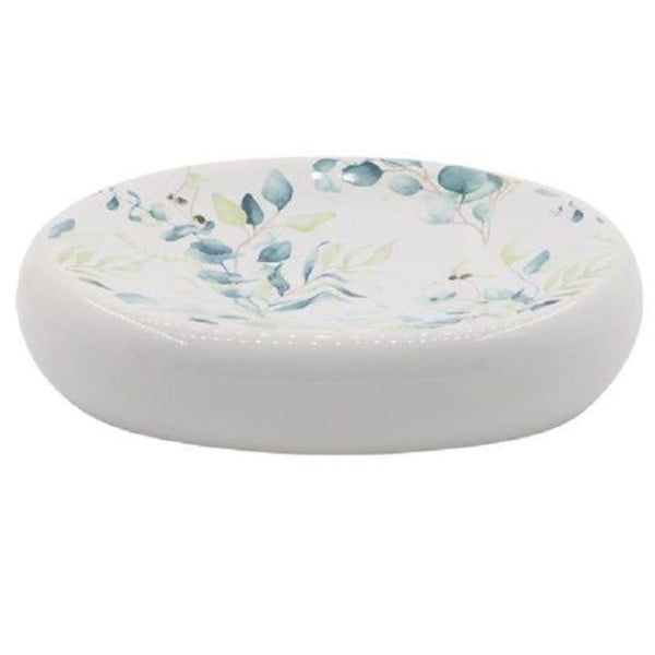 PIATTINO PER SAPONE DECORATO FIORI FOGLIE PORTA SAPONETTA BAGNO 87051