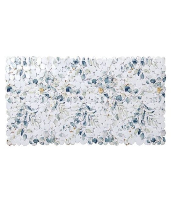 TAPPETO PVC FIORI FOGLIE ANTISCIVOLO VASCA BAGNO DOCCIA 67X36CM 87059