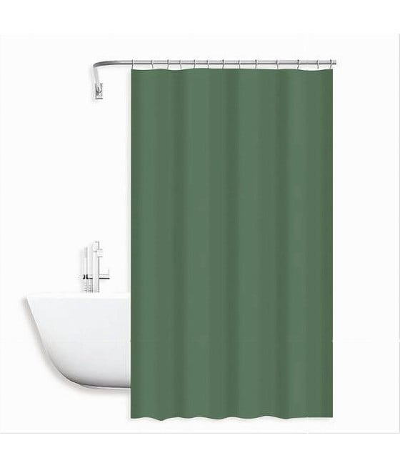 TENDA DOCCIA IMPERMEABILE POLIESTERE 180X200CM GANCI BAGNO VERDE 79858