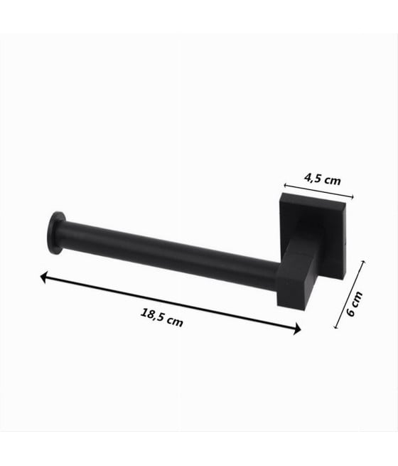 PORTA ROTOLO PER CARTA IGIENICA DA MURO IN ACCIAIO NERO BAGNO 79982