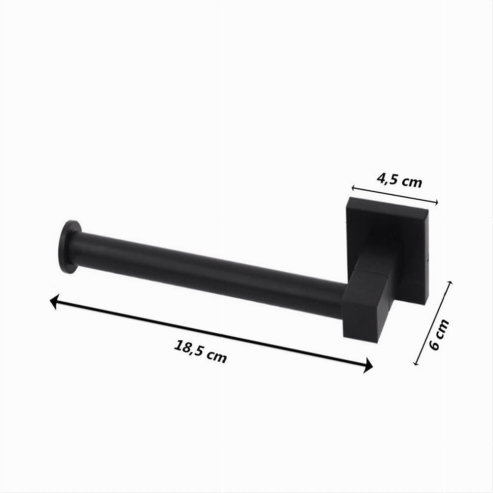 PORTA ROTOLO PER CARTA IGIENICA DA MURO IN ACCIAIO NERO BAGNO 79982