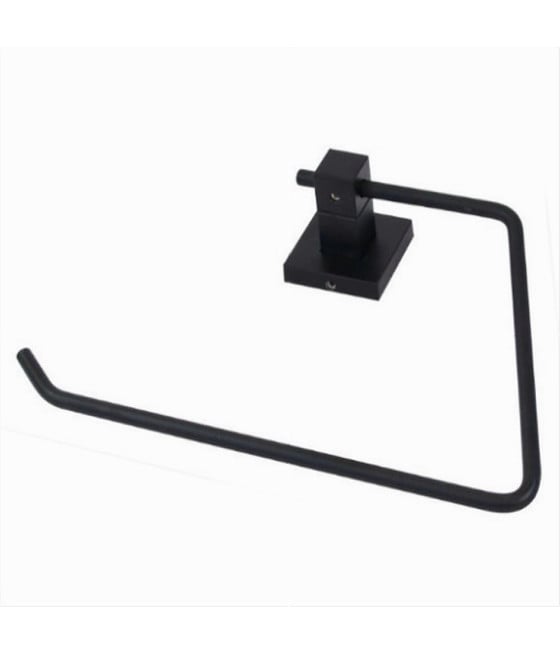 PORTA ASCIUGAMANO AD ANELLO APERTO DA MURO IN ACCIAIO NERO BAGNO 79983