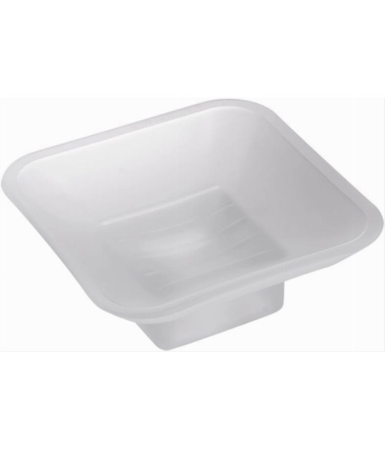 PIATTINO RICAMBIO PORTA SAPONE IN VETRO SATINATO QUADRATO BAGNO 87264