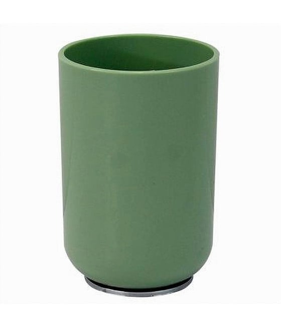 BICCHIERE PORTA SPAZZOLINI DENTIFRICIO VERDE SILVER ARREDO BAGNO 79876