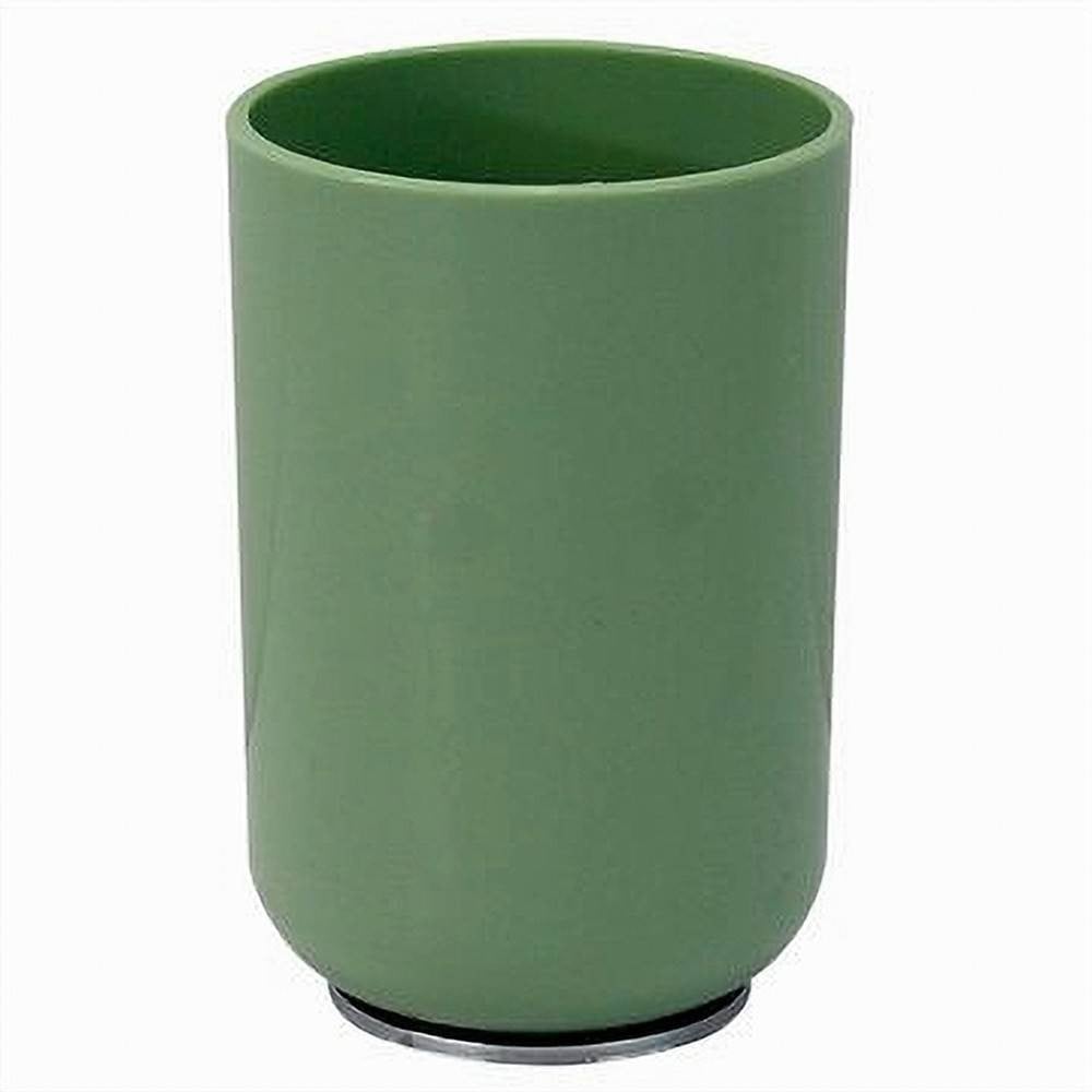 BICCHIERE PORTA SPAZZOLINI DENTIFRICIO VERDE SILVER ARREDO BAGNO 79876