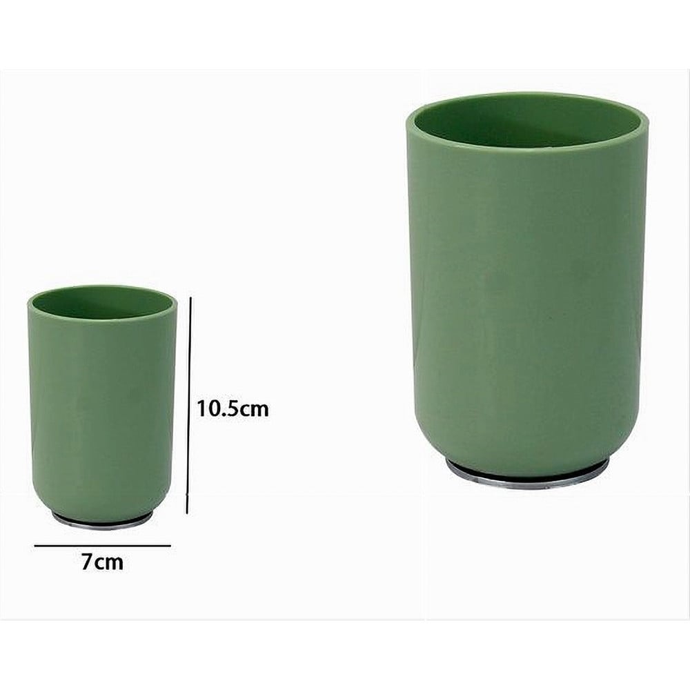 BICCHIERE PORTA SPAZZOLINI DENTIFRICIO VERDE SILVER ARREDO BAGNO 79876