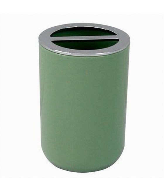PORTASPAZZOLINI BICCHIERE BAGNO 2 FORI VERDE SILVER CONTENITORE 79875