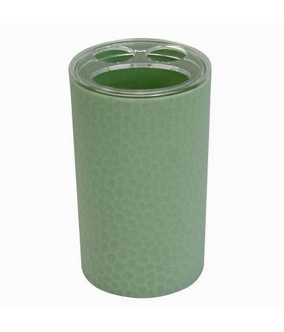 PORTA SPAZZOLINI BICCHIERE ACCESSORIO BAGNO VERDE A 3 FORI 79786