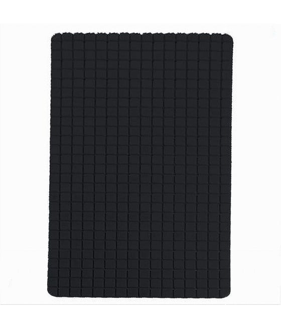 TAPPETO ANTISCIVOLO PER BAGNO ARREDO 69X39CM NERO CON QUADRATINI 69775