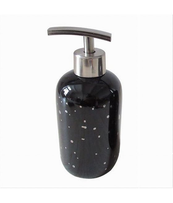DISPENSER PORTASAPONE LIQUIDO NERO MACCHIATO ARGENTO BAGNO AREDO 59930