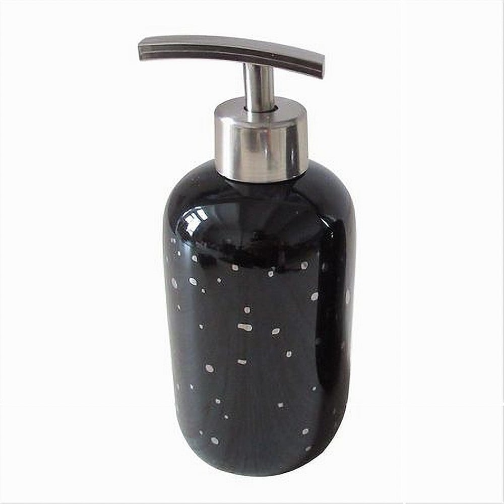 DISPENSER PORTASAPONE LIQUIDO NERO MACCHIATO ARGENTO BAGNO AREDO 59930