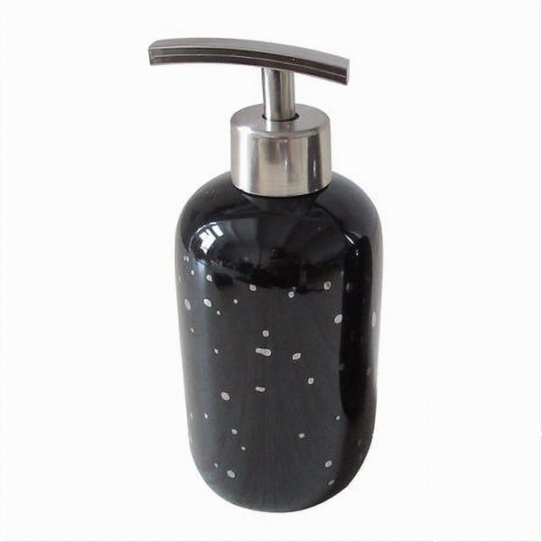 DISPENSER PORTASAPONE LIQUIDO NERO MACCHIATO ARGENTO BAGNO AREDO 59930