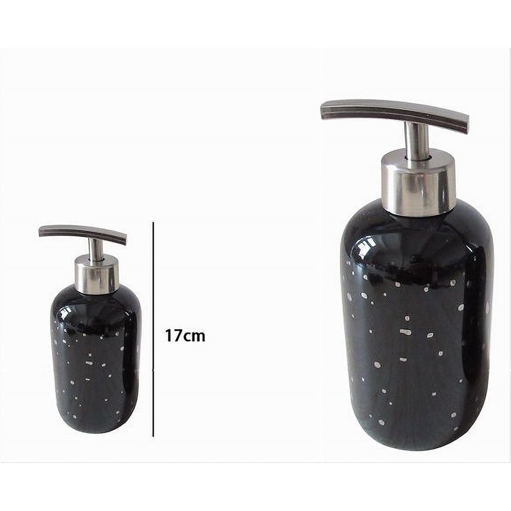 DISPENSER PORTASAPONE LIQUIDO NERO MACCHIATO ARGENTO BAGNO AREDO 59930