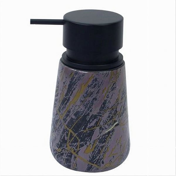 DISPENSER PORTASAPONE LIQUIDO BAGNO EFFETO MARMORIZZATO NERO ORO 59891