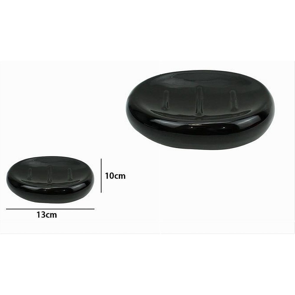 PIATTINO PER SAPONE CERAMICA NERA PORTA SAPONETTA MODERNO BAGNO 79250