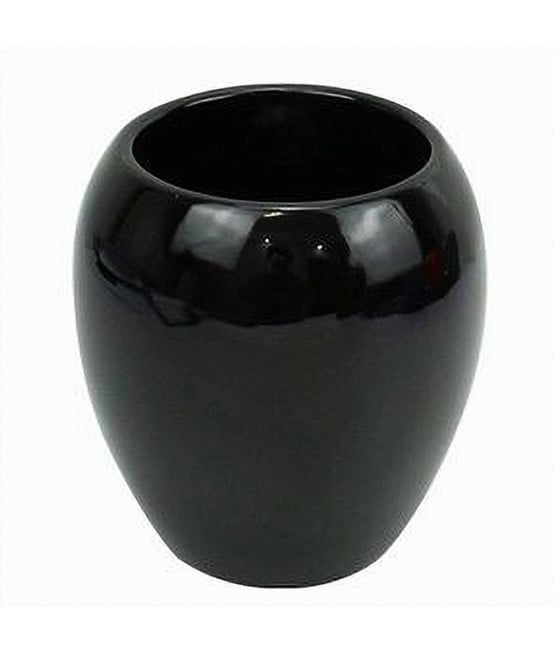 BICCHIERE PORTASPAZZOLINI CERAMICA NERO MODERNO ARREDO DA BAGNO 79249
