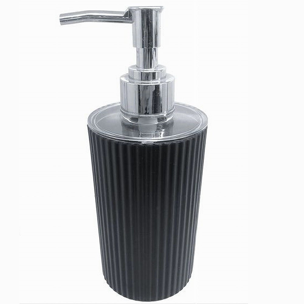DISPENSER PER SAPONE LIQUIDO LAVANDINO GRIGIO SCURO RIGATO BAGNO 79169