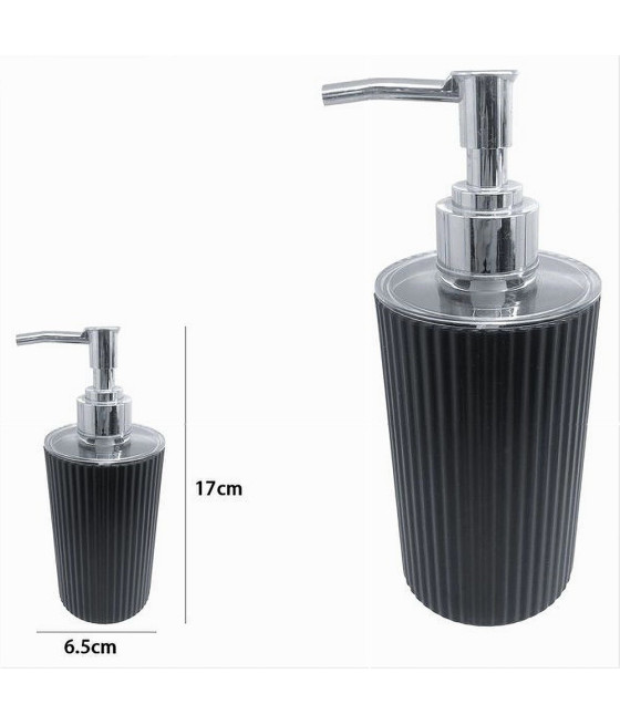 DISPENSER PER SAPONE LIQUIDO LAVANDINO GRIGIO SCURO RIGATO BAGNO 79169