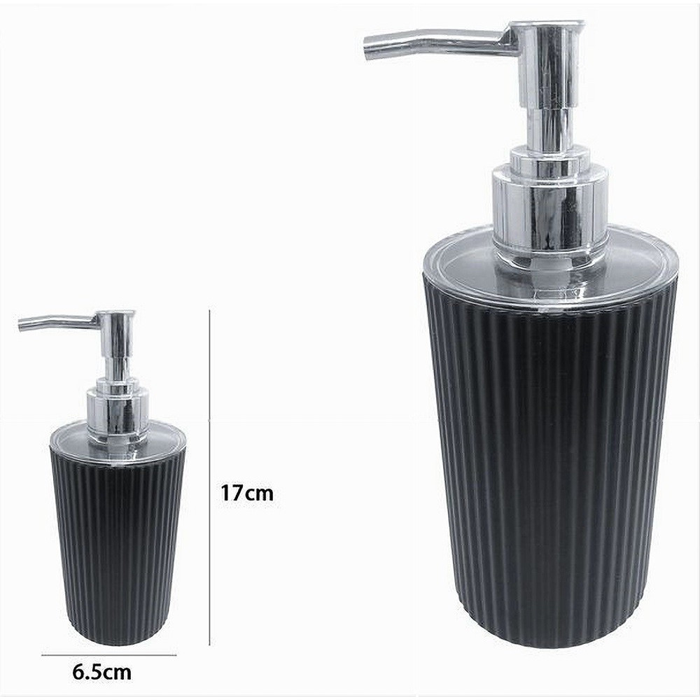 DISPENSER PER SAPONE LIQUIDO LAVANDINO GRIGIO SCURO RIGATO BAGNO 79169