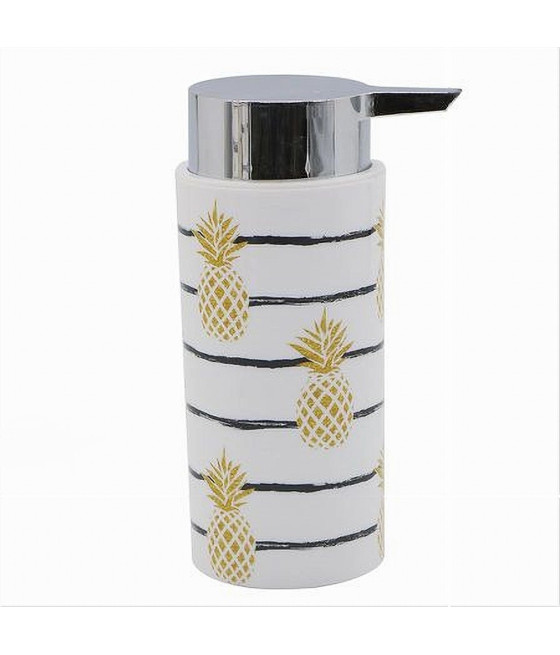 DISPENSER PORTA SAPONE LIQUIDO CILINDRICO BIANCO ANANAS PLASTICA 69757