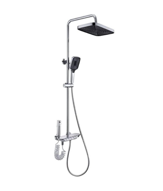 SET SALISCENDI BAGNO COLONNA DOCCIA RUBINETTO SOFFIONE DOCCETTA BIDET