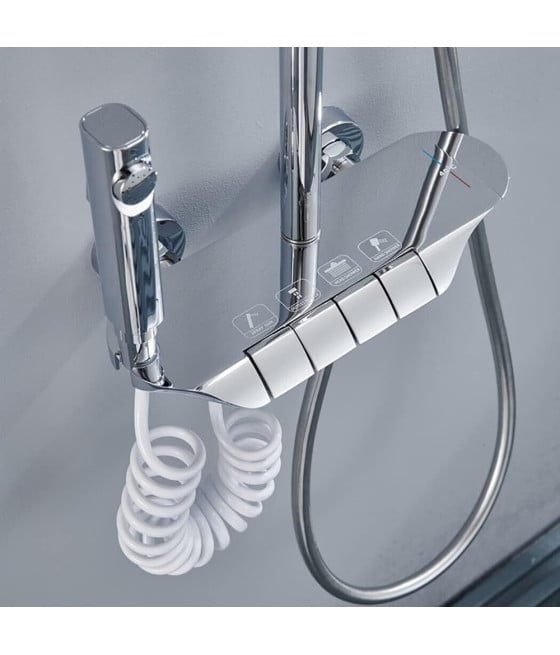 SET SALISCENDI BAGNO COLONNA DOCCIA RUBINETTO SOFFIONE DOCCETTA BIDET