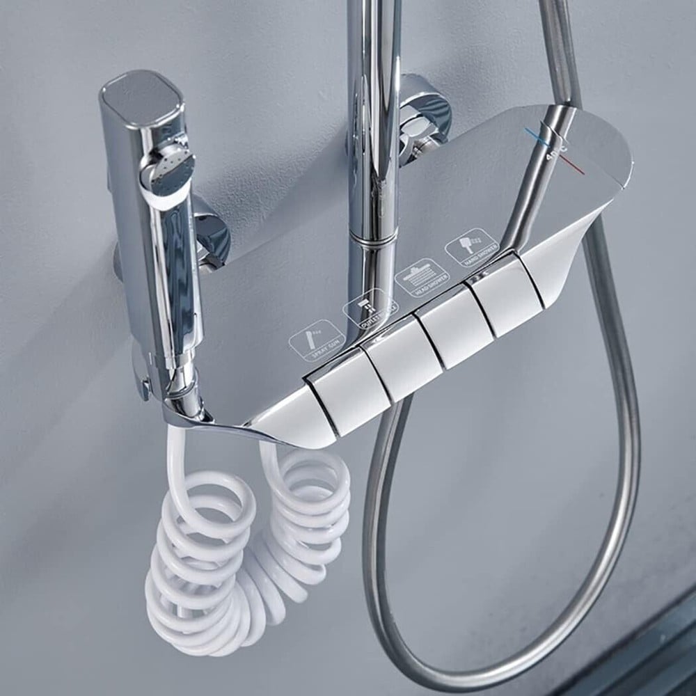 SET SALISCENDI BAGNO COLONNA DOCCIA RUBINETTO SOFFIONE DOCCETTA BIDET