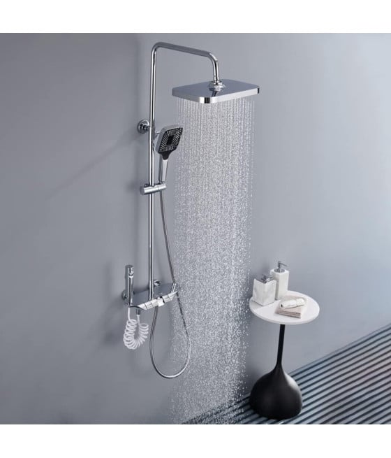 SET SALISCENDI BAGNO COLONNA DOCCIA RUBINETTO SOFFIONE DOCCETTA BIDET