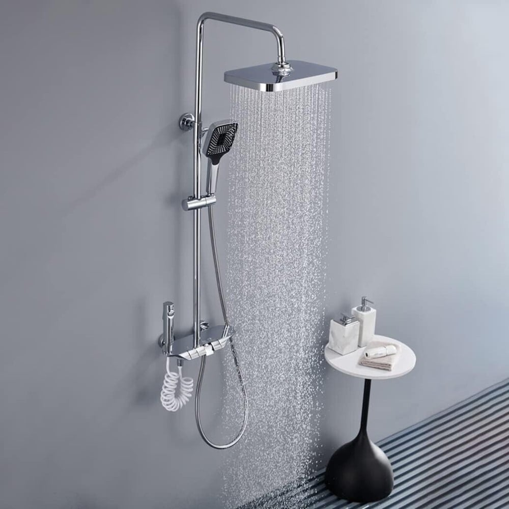 SET SALISCENDI BAGNO COLONNA DOCCIA RUBINETTO SOFFIONE DOCCETTA BIDET
