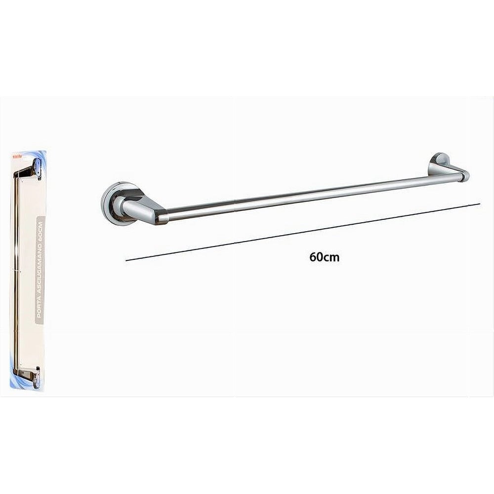 PORTA ASCIUGAMANO CROMATO 60 CM MANIGLIONE A PARETE BAGNO 79813