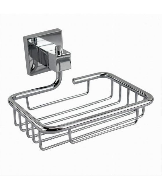 PORTA SAPONE MENSOLA DOPPIO FISSAGGIO A PARETE BAGNO SQUARE 13CM 59184