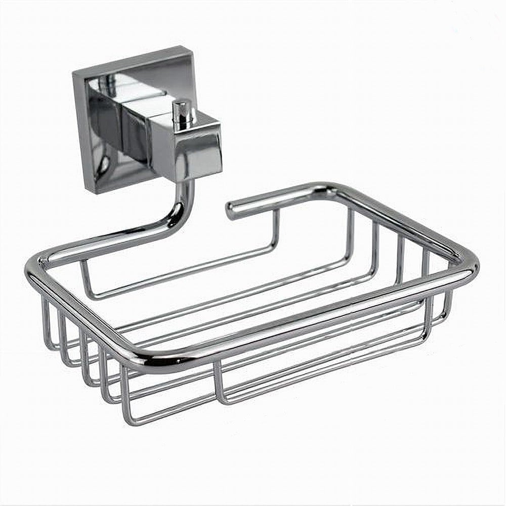 PORTA SAPONE MENSOLA DOPPIO FISSAGGIO A PARETE BAGNO SQUARE 13CM 59184