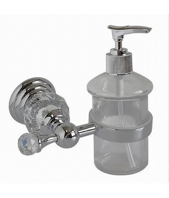 PORTA SAPONE DISPENSER SAPONE LIQUIDO VETRO PARETE BAGNO CRYSTAL 52831