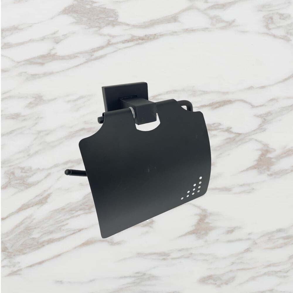 SET NERO 6PZ BAGNO PORTA ASCIUGAMANO ROTOLO BICCHIERE SPAZZOLINI 87261