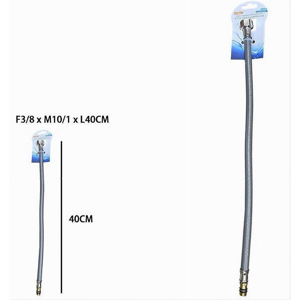 TUBO FLESSIBILE PER RUBINETTO MISCELATORE ACQUA 40CM F3/8XM10/1 87372