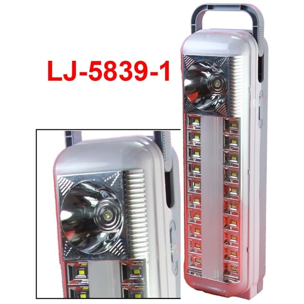 LAMPADA DI EMERGENZA RICARICABILE CON 20 LED SMD NEON 14 SMD 1 LED TORCIA