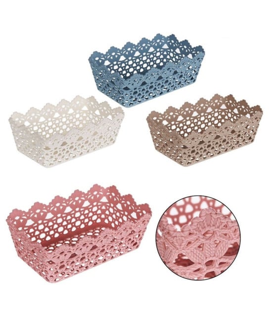 CESTINO PORTA OGGETTI CESTO PLASTICA RETTANGOLARE MULTIUSO 79471
