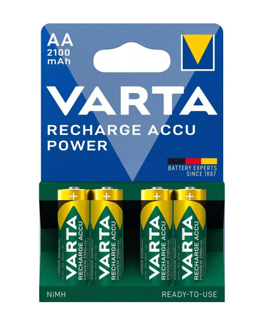 4 PILE VARTA STILO BATTERIE AA ALKALINE RICARICABILI 2100mAh NiMH HR6 1.2V ACCU