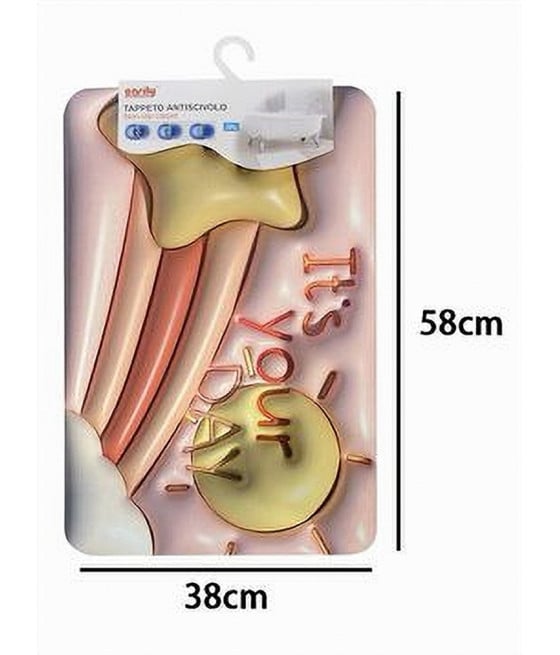 TAPPETO TAPPETINO ANTISCIVOLO BAGNO CARTOON EFFETTO 3D 38X58CM 87222